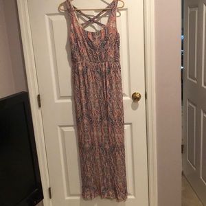 Woman’s paisley pattern dress.